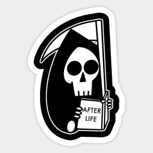 Grim Reaper Reading Books Sticker